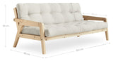 Grab Sovesofa 130x200, Fyrretret/Offwhite