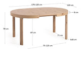 Colleen Dining Table Ø120 (170) x120 - ek