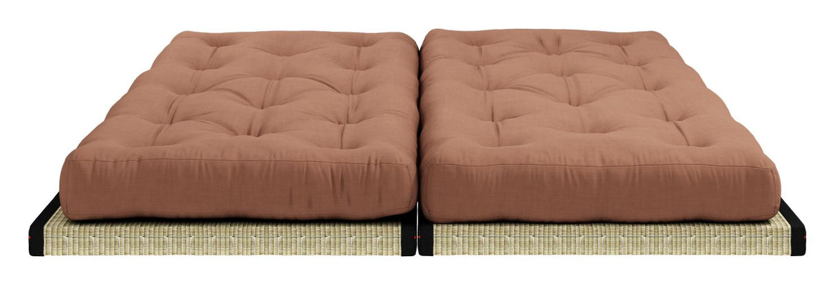 Chico futon soffa w. Tatamimattor, lerabrun