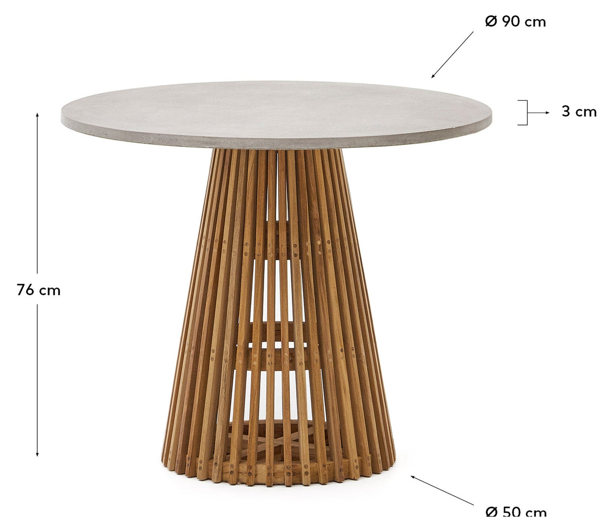 Alcaufar Round Table Grey, Ø 90 cm