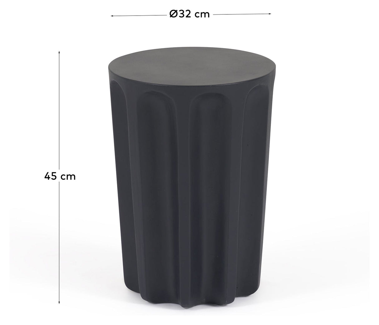 Vilandra Lounge Table, Ø32, Black Concrete