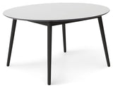 Meza Round Dining Table Ø135, White/Ben Ash