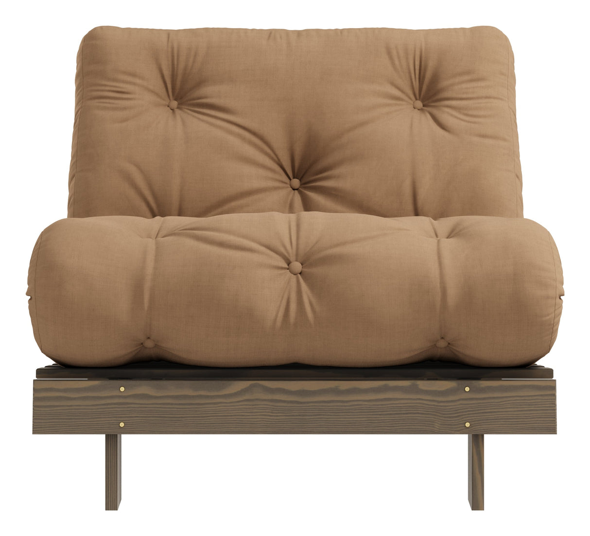 Rötter 90 bäddsoffa, brun lackerad tall, mocca