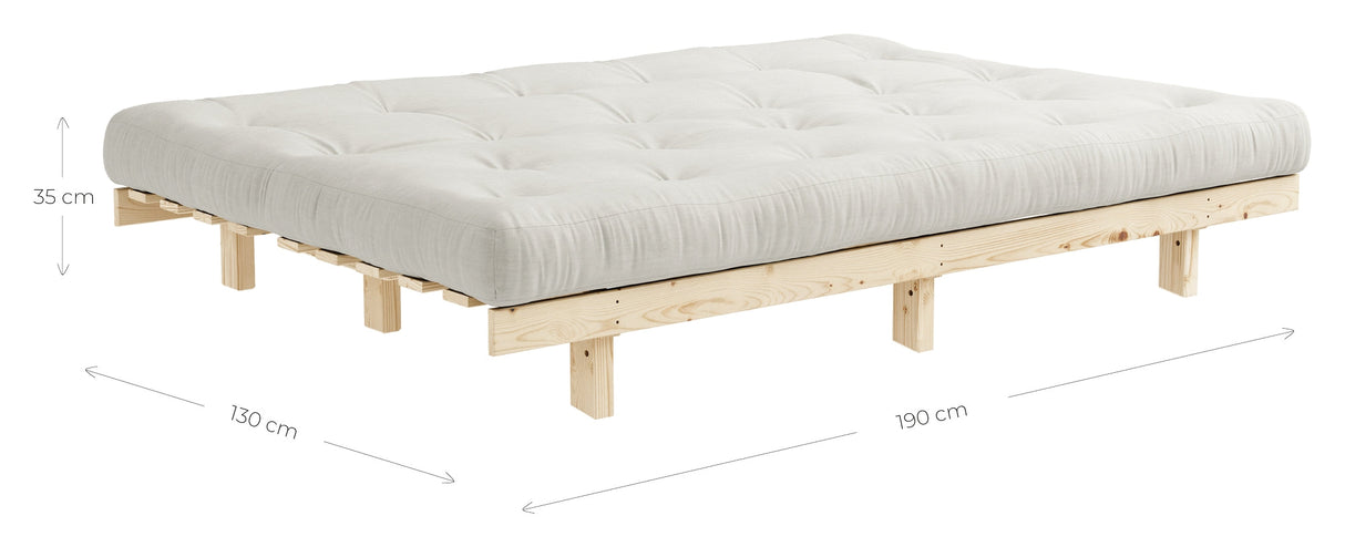 Mager bäddsoffa, tall/beige