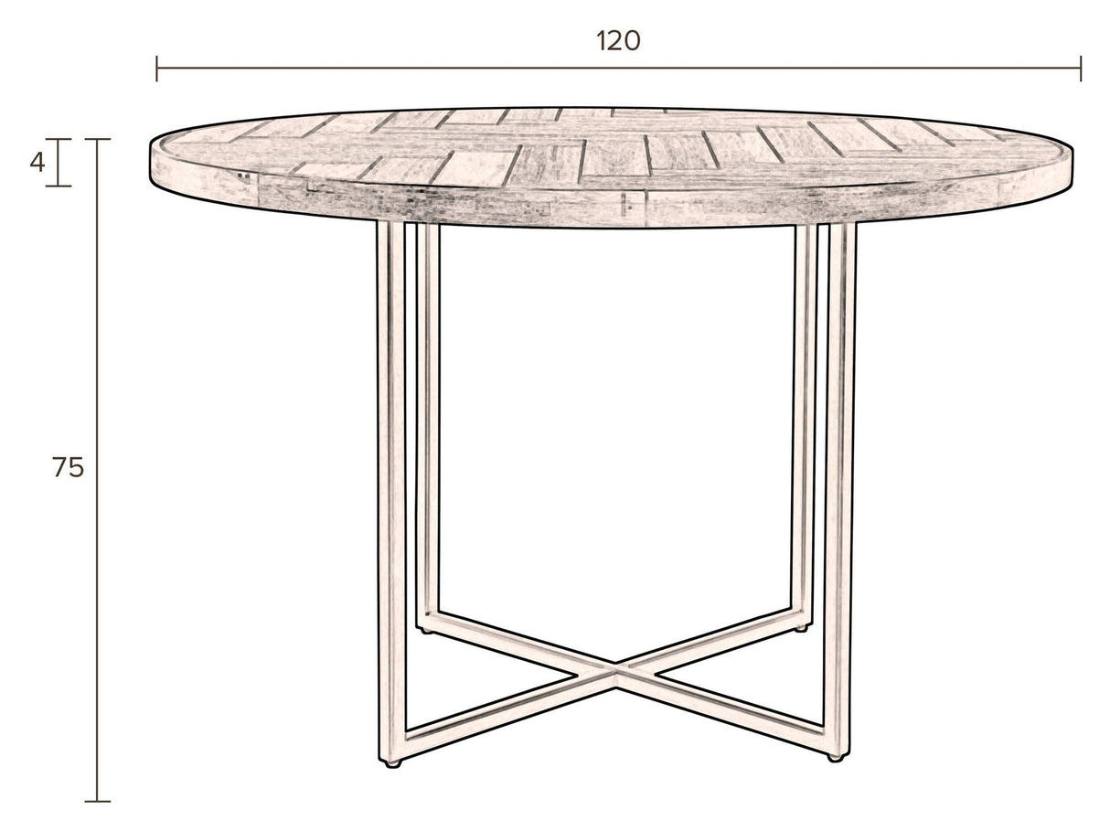 Klassens matbord Ø120, Acacie Veneer