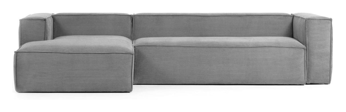 Block 3-Pers. Soffa med vänsterläge Chaise Dark Grey Velvet