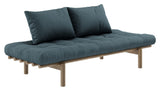 PACE DAYBED SOFA BED, Brun lackerad tall, bensinblå