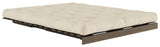 Rötter 160 bäddsoffa, brun lackerad tall, beige