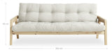 Grab Sovesofa 130x200, Fyrretret/Offwhite