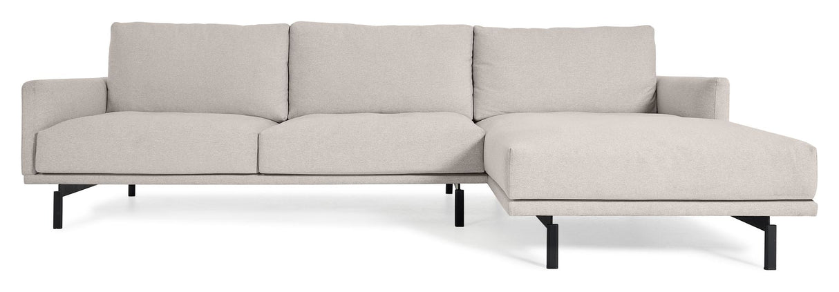 Galene 3-Pers. Soffa med vänsterläge schäslong, B254, Beige Chenille