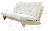 Färsk bäddsoffa, tall/beige