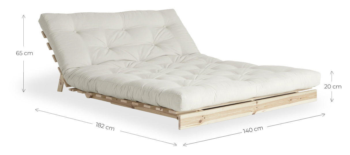 Rötter 140 bäddsoffa, tall/beige