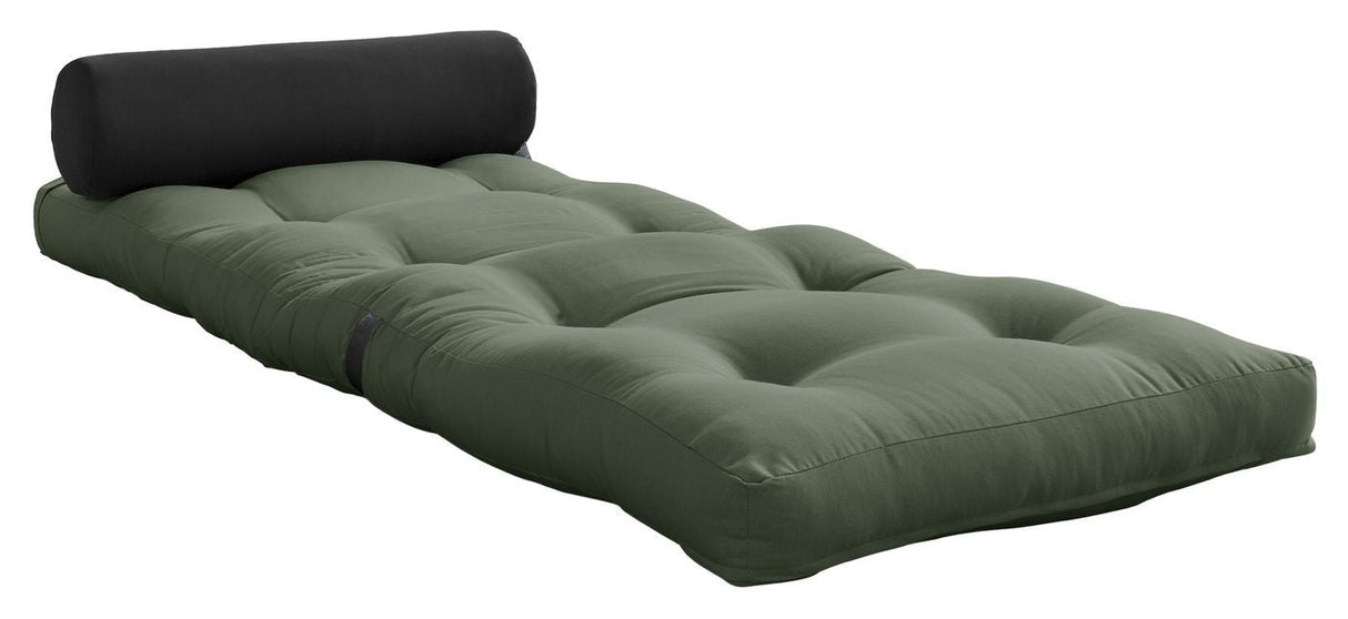 Wrap futon, mörkgrå/olivgrön