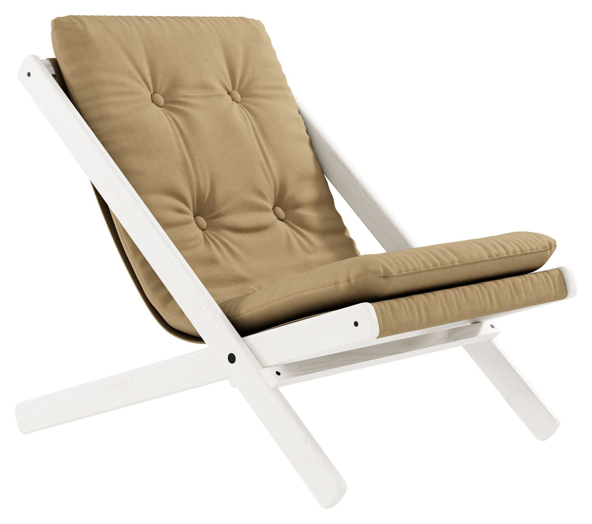 Boogie lounge stol, vete beige/vit