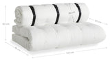 Spänne-up futon soffa, vit