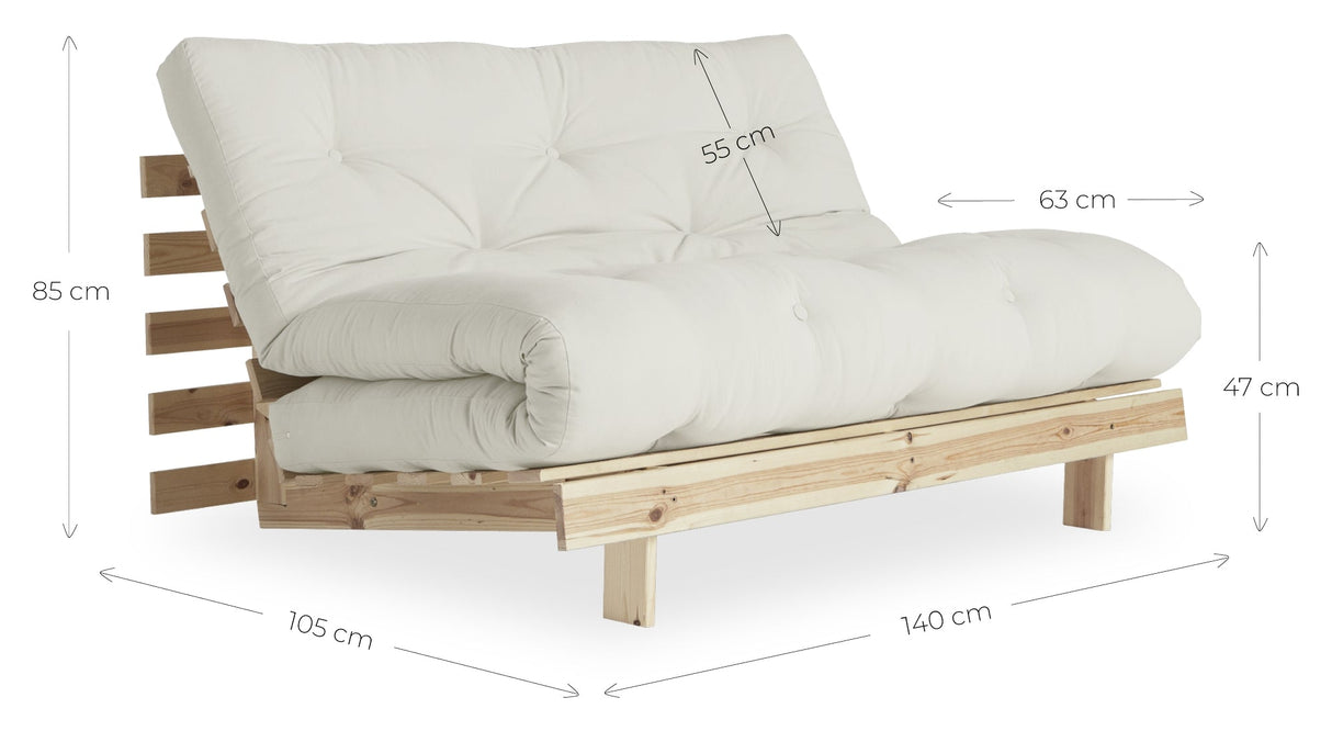 Rötter 140 bäddsoffa, tall/beige