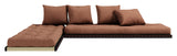 Chico futon soffa w. Tatamimattor, lerabrun