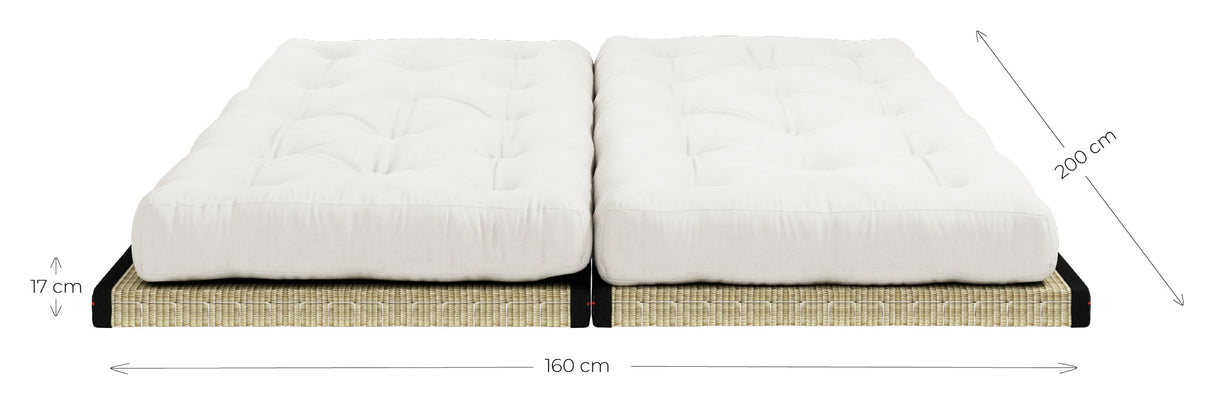 Chico futon soffa w. Tatamimattor, lerabrun