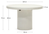 Aiguablava Round Garden Table White, Ø120