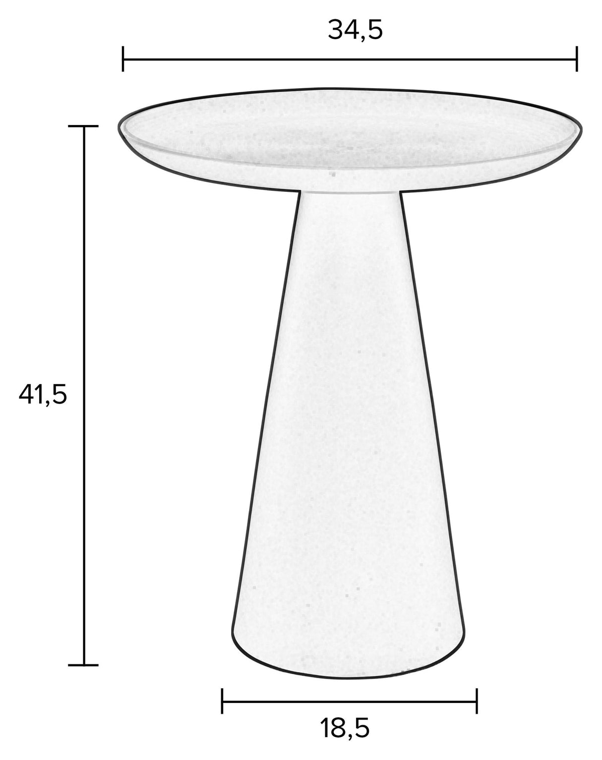 Homii Ringar sidobord Ø41.5, elfenben