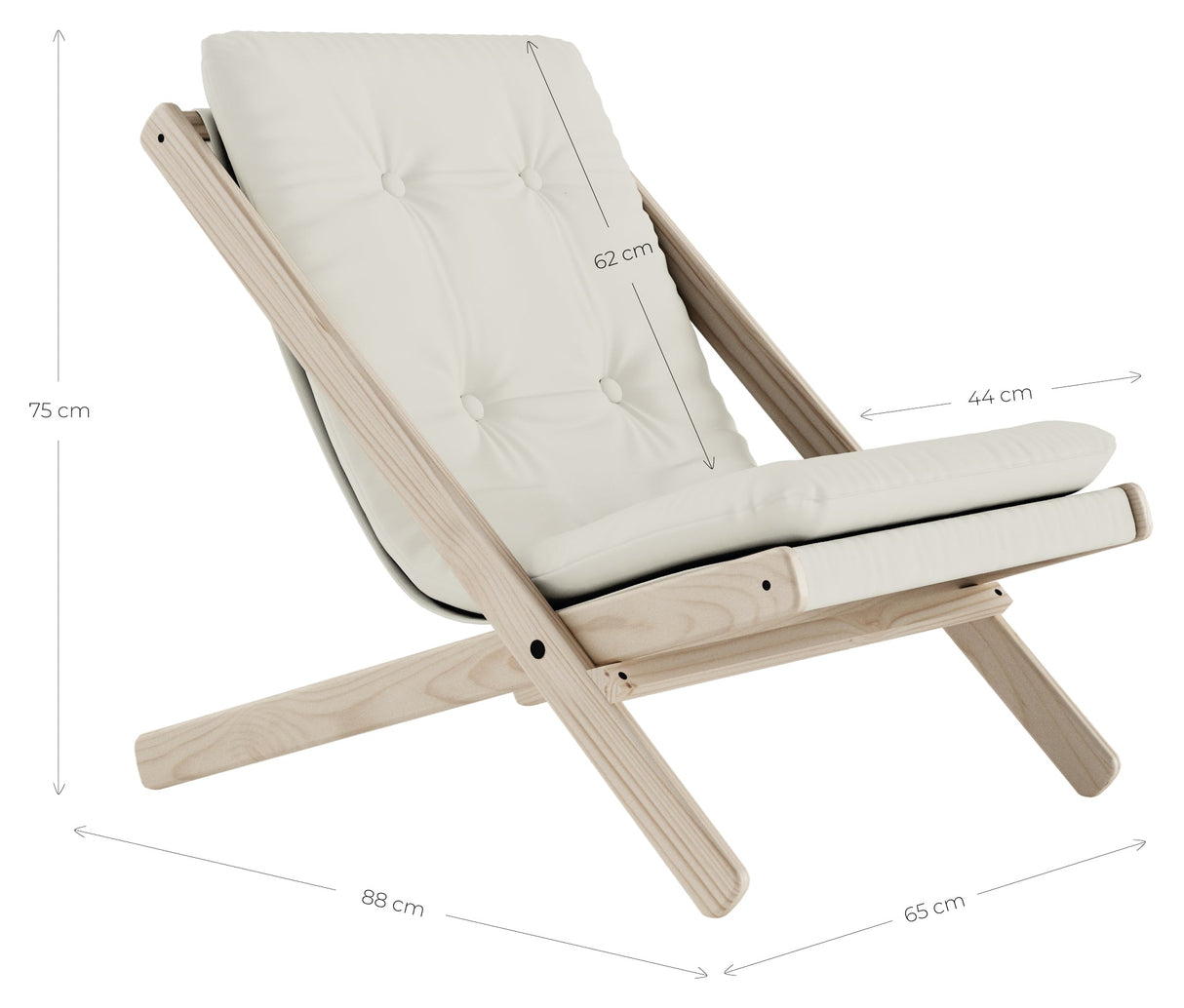 Boogie lounge stol, vete beige/vit