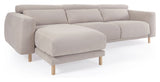 Singa 3-Pers. Soffa med vänsterläge schäslong, beige chenille