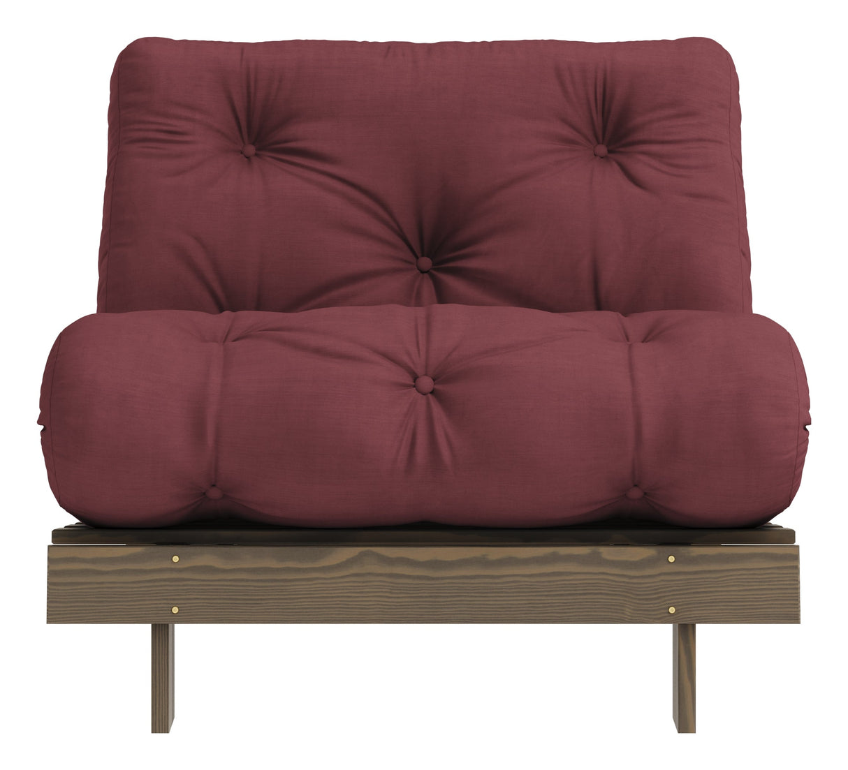 Rötter 90 bäddsoffa, brun lackerad tall, Bordeaux