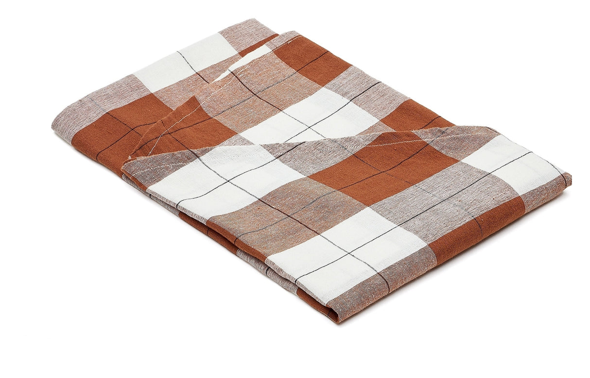 MATIE TABLECHOTH, LINEN/COMOLL, BROWN, Ø150