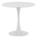 Hamden Dining Table, MDF, White, Ø80