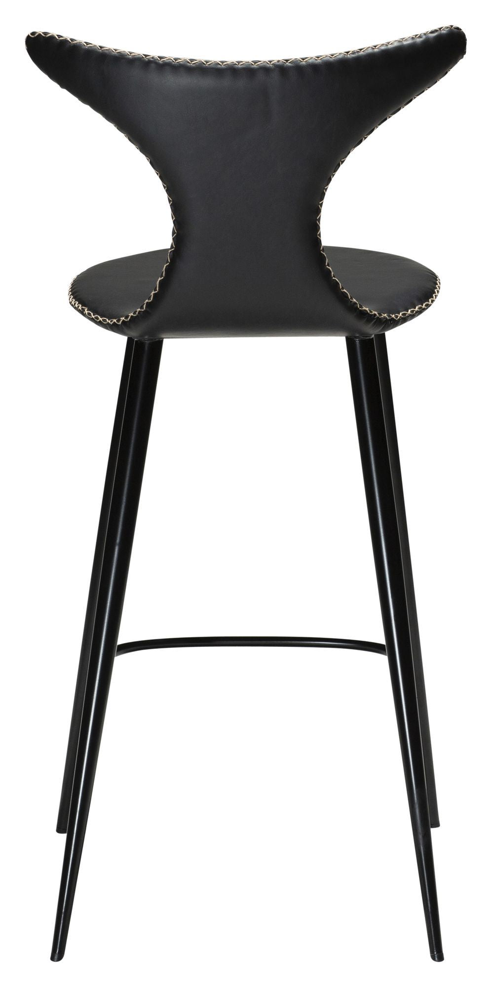 Dolphin Barstool SH: 67 cm, vintage svart läder/runda svarta ben