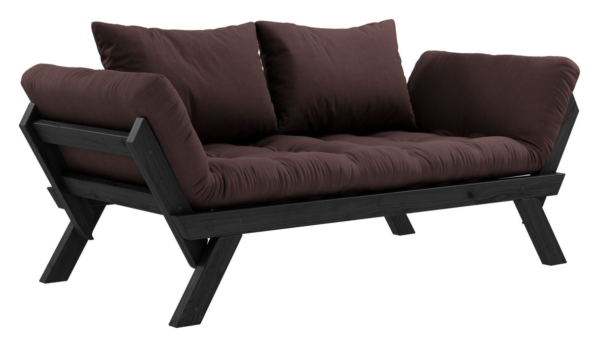 Bebop bäddsoffa, svart lackerad, tall/brun