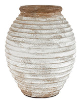 Lomba Terracotta Jar, Brown/White, Ø28x35