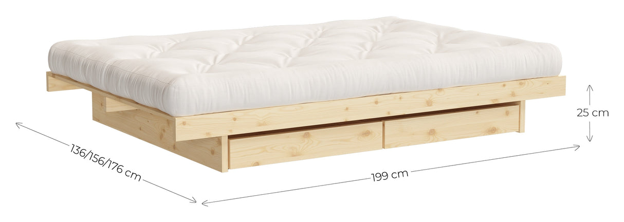 Kanso Bed Frame 136x199, Pine