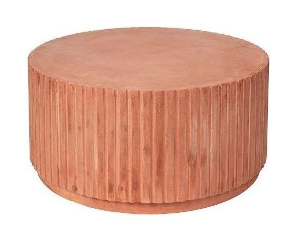 Rillo Podie Table Ø75, Fiber Concrete Terracotta