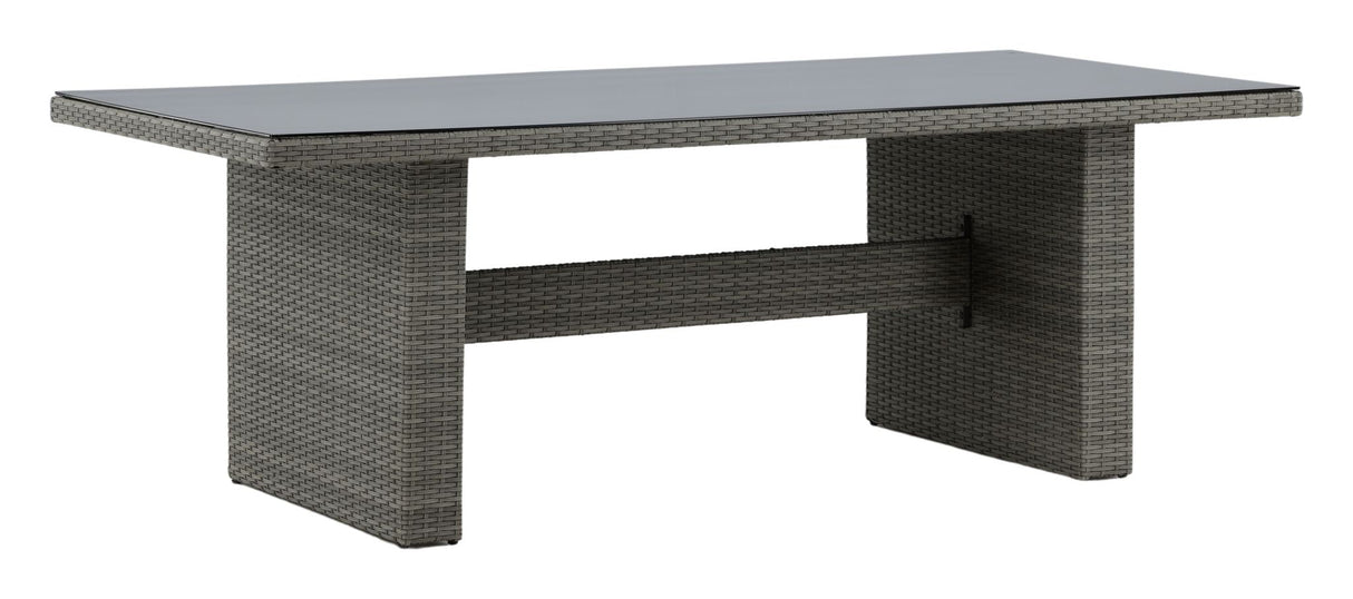 Padua, Garden Table, 200*100, Grey Braid/Glass Top