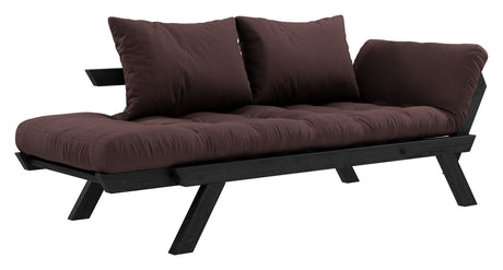 Bebop bäddsoffa, svart lackerad, tall/brun