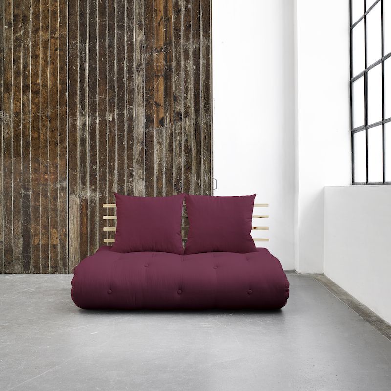 Shin Sano Futon Soffa, Bordeaux/Natural