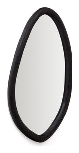 Magrit Mirror, fast Mughal Wood med svart finish, Ø60x110