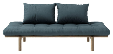 PACE DAYBED SOFA BED, Brun lackerad tall, bensinblå