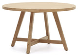 Urgell Round Garden Table, Nature, Ø130