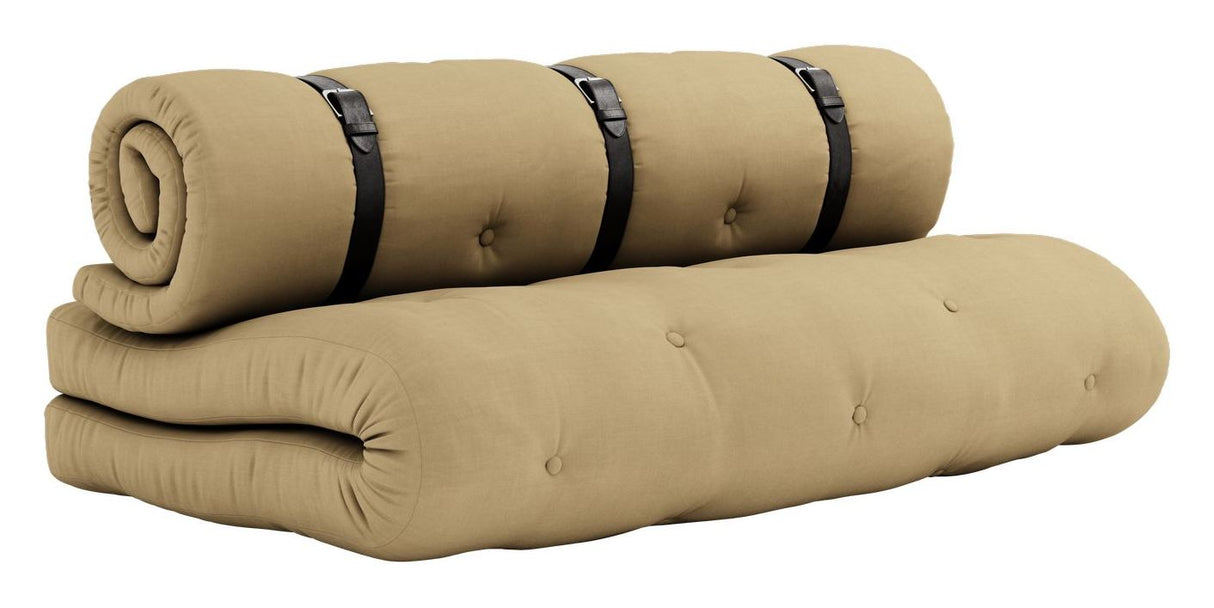 Spänne-up futon soffa, vete beige