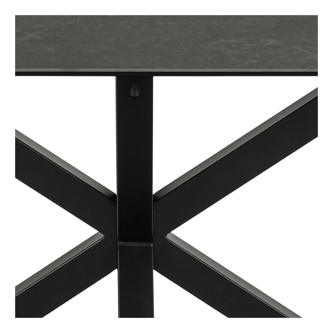 Heaven Dining Table, Black Glass/Ceramics, L: 160