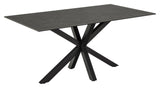 Heaven Dining Table, Black Glass/Ceramics, L: 160