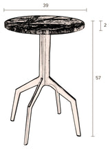 Dutchbone Maral sidobord - Rödbrun marmor, Ø39