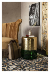 Dutchbone Cave Side Table - Green/Gold, Ø35