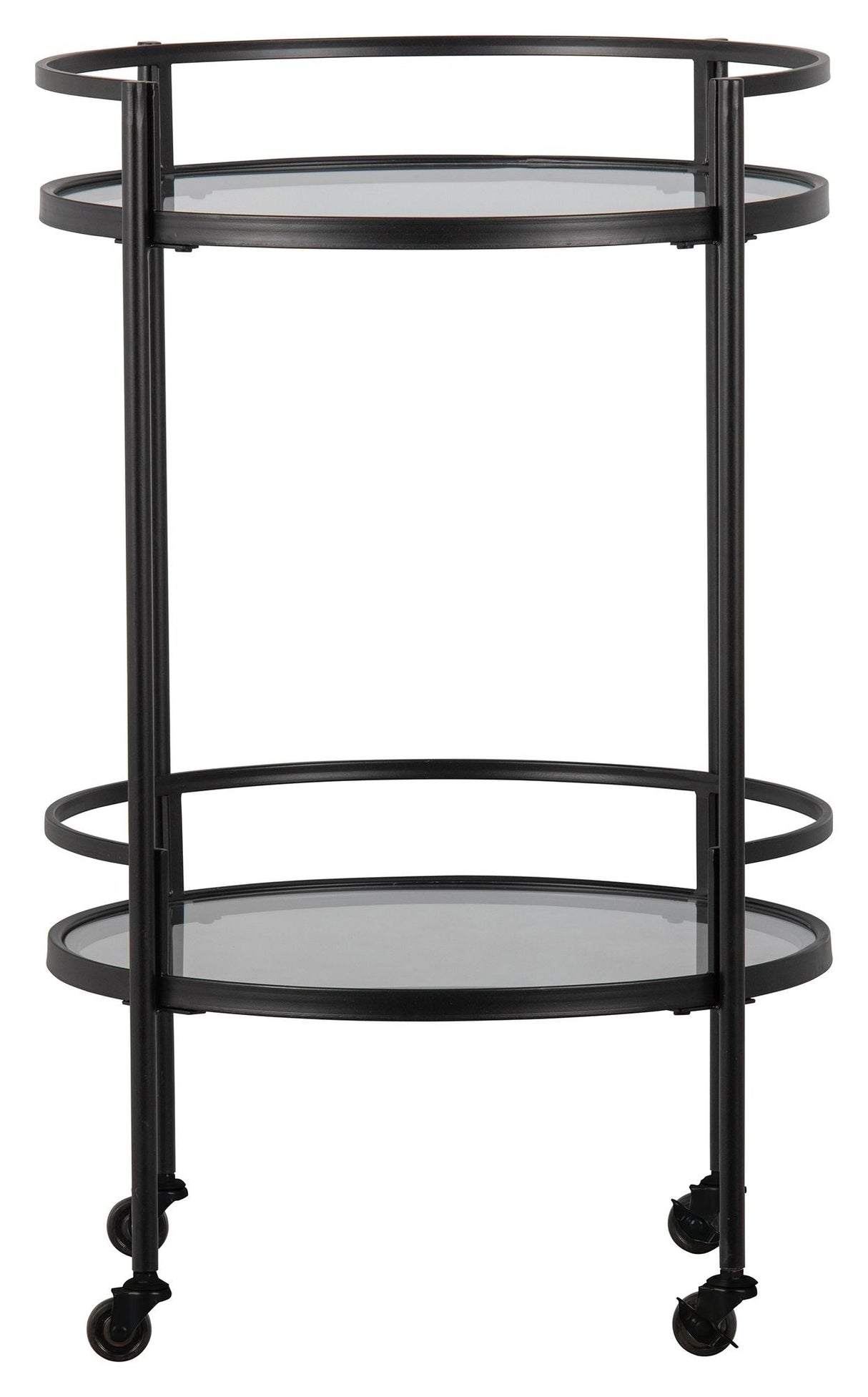 Woood Zora Roller Table - Black Metal/Glass