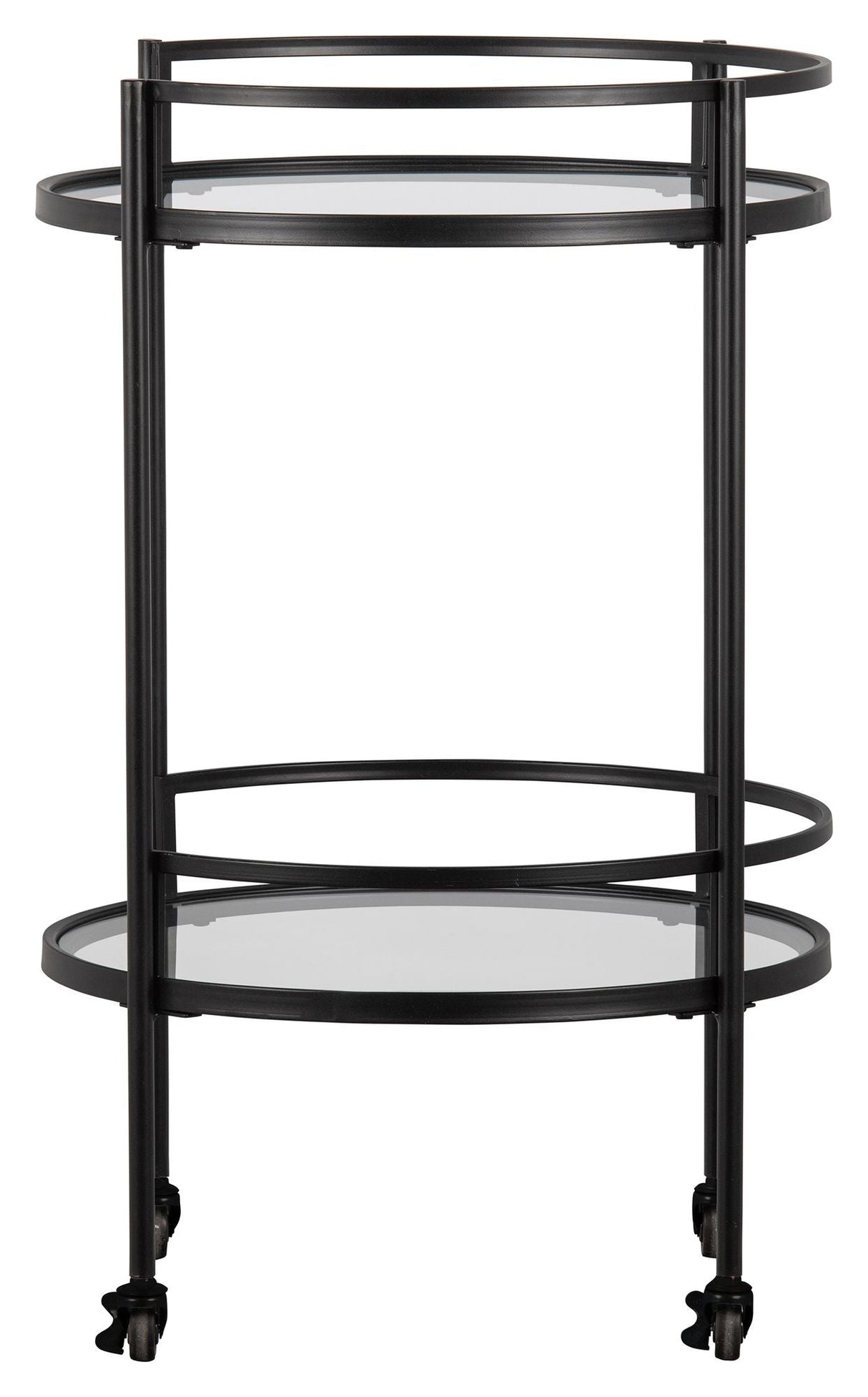 Woood Zora Roller Table - Black Metal/Glass