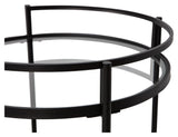 Woood Zora Roller Table - Black Metal/Glass