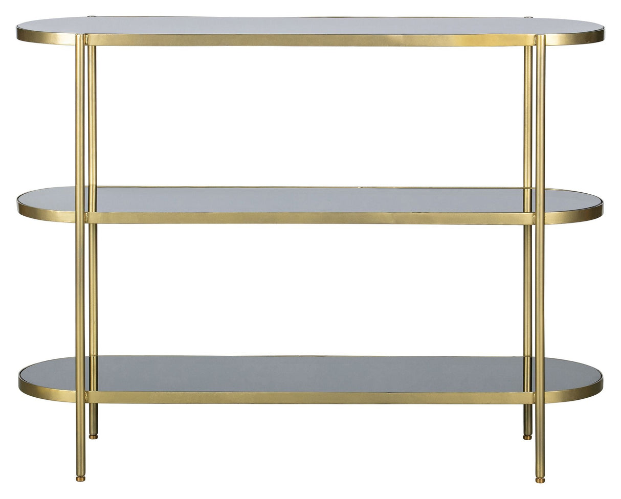 Smokey Console Table - Metal/Glass