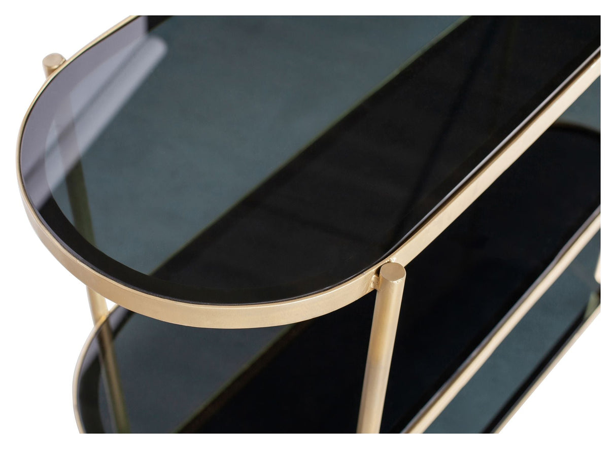 Smokey Console Table - Metal/Glass